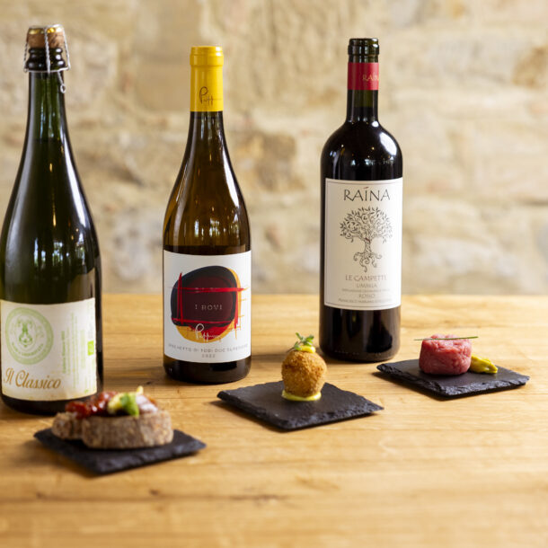 Tre vini con abbinamenti gastronomici della degustazione Wine Focus all’Osteria Favorita